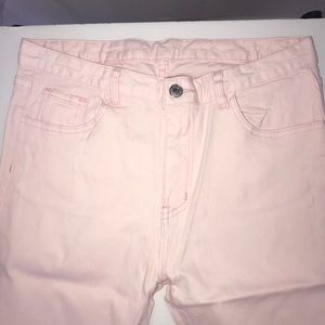 NWOT: Pink Distressed Frayed Cuff Jeans
